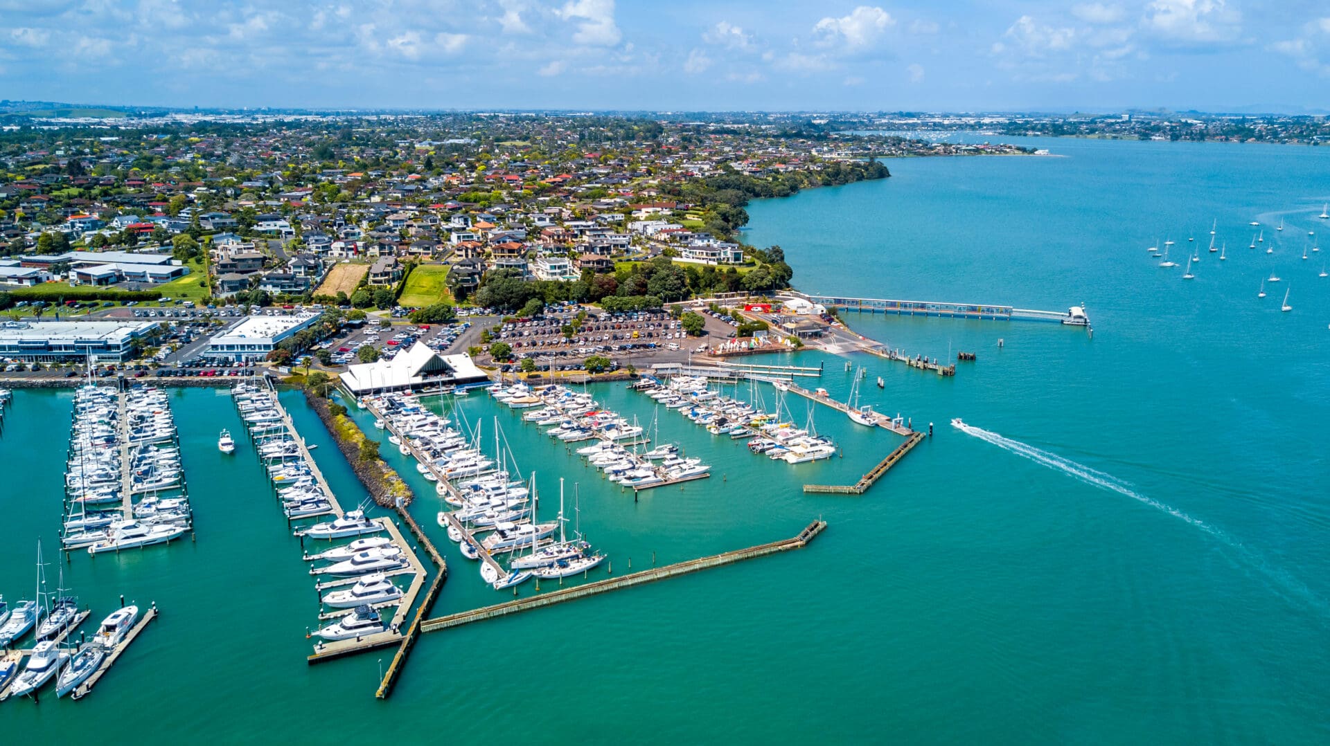 A marina with many boats docked in it.